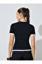 Black Solid Round Neck Contrast Trims T-Shirt - 5