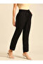 Black Solid Viscose Pants - 7