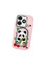 Tecno Spark 20 Compatible Case Camera Protector Pink Silicone Couple Phone Case Panda Pattern - 3