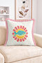 Flower Shaped Frame with Fish Figure Fringed Throw Pillow Cover Retro Decorative Pillowcase