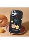 iPhone 16 Plus Compatible Case with Camera Protection Black Silicone Couple Phone Case with Bear Pattern - 2