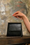 Women's Black Leather Evening Dress Wedding Invitation Bag