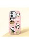 Oppo A5 Pro 5g Compatible Case with Camera Protector Pink Silicone Couple Phone Case with Panda Pattern