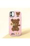 Samsung Galaxy A05 Compatible Case Camera Protector Pink Silicone Couple Phone Case with Bear Pattern