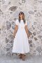 White Belted Dress with Sleeve Detail