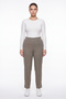 Women's Yellow Winter High-Waisted Trousers with Stone Detail on the Cuffs and Waist