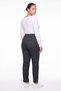 Women's Navy Blue Black Winter High-Waisted Trousers with Stone Detail on the Cuffs and Waist - 4