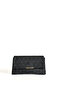 Women's Black Chain Strap Shoulder Bag and Wrist Strap Portfolio Handbag Clutch - 4