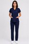 Women's V-Neck Bat Sleeve Beige, Cobalt Blue, Burgundy, Navy Blue, Black Lycra Belinda Fabric Scrubs Set