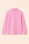 Children's Unisex Pink Long Sleeve Polo Collar T-Shirt 100% Cotton Lakos Fabric - 4