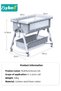 7PCS Baby Bedside Crib, Babies Bed with 360° Swivel Wheels, Portable Folding Bassinet for Infant Newborn, Nursery Beds with Mosquito Net, Mat, Basket, Cooler, Pillow, Diaper Changing Station - 8