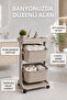 2-Tier Bathroom Organizer - Bathroom Organization with Adjustable Shelves and Rolling Towel Organizer Beige - 3