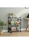 Heavy Duty 3-Tier Metal Kitchen Storage Cart – Adjustable Wire Shelves, 600 Lbs Capacity, Organizer Trolley with Handle, Basket & 360° Lockable Wheels for Kitchen, Pantry, Laundry, Bathroom, Office - 7