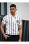 Bull Logo Polo Collar Men's T-Shirt & Jersey White Navy Blue - 2