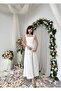 Women's White Midi Dress Square Collar Backless Bow Detailed Atlas - 8