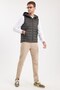Men's Relax Fit Comfortable Cut Hooded Double Pocket Khaki Puffer Vest - 2
