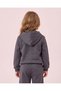 Girls Charcoal Barbie Graphic Hooded Sweatshirt - 4