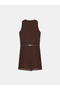 90943 Lyocell V-Neck Belted Dress-Brown - 6