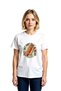 Women's Relaxed Fit Sausage Printed Funny Design Short Sleeve Round Neck Casual T-Shirt Modern Stylish