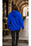 Women's F and E Letter Printed Hooded Casual Basic Sweatshirt with Kangaroo Pocket - 2