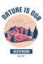 Nature Is Our Friend Adventure Printed Men's Oversize T-Shirt - 3