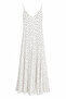 White Polka Dot Tulle Flowing Dress with Maxi Lining - 4
