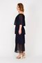 Women's Italian Authentic Madonna Collar Layered Black Silk Dress - 3