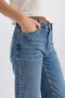 High Waist Ankle Length Comfort Jeans - Wash Pants D8155Ax24Wn - 5
