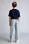 100% Cotton Loose Fit Straight Leg Light Blue Jean Trousers for Boys H2152A826Au - 4