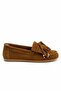 Süspüs Genuine Leather Suede Beaded Tassel Detailed Loafer Shoes - 3