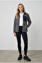 Women's Smoked Comfortable Thick Outdoor Fleece Jacket with Full Zipper and Front Pockets - 3
