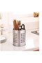 Kitchen utensil tray set (2 pieces), round, drainable, silver. - 4