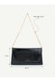Women's Hand and Shoulder Bag with Side Magnet Detail and Chain Strap – Stylish Portfolio Clutch - 5