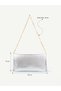 Women's Hand and Shoulder Bag with Side Magnet Detail and Chain Strap – Stylish Portfolio Clutch - 5
