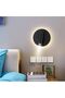 LED Bedside Lamp, Indoor Hotel Wall Light, Bed Wall Lamp, Hallway Wall Lamp with Switch, Black, 10W (Round) - 4