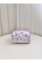 Blue Vintage Floral Quilted Small Makeup Bag – Multi-Purpose Travel and Daily Cosmetic Organizer (14X10X8 cm) - 6
