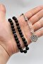 Natural Onyx Stone Faceted Cut 33mm Prayer Beads with Metal Tassel 10mm 902807 - 3