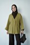 Women's Hijab Jacket with Front Buttons and Double Pocket Detail - 3