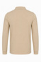 Children's Unisex Beige Long Sleeve Polo Collar School T-Shirt 100% Cotton Lakos Fabric - 4