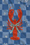 Retro Blue Plaid Lobster Pattern 70X150 Beach Towel - Digital Printed Fade-Resistant Bath Towel - 3