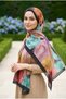 Pastel Rose Patterned Shawl Series Claret Red - 2