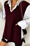 Women's V-Neck Sweater with Belted Waist - 6