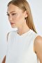 Crew Neck Front Chiffon Sleeveless Tunic - 5