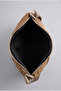 Women's Dark Tan Color Quilted Fabric Crossbody Shoulder Bag - 3