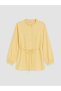 Vizyon New Season Yellow High Collar Belted Striped Women's Shirt Tunic - 5