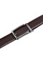 Men's Leather Belt with Adjustable Buckle (35mm Width) - Brown - 4
