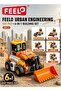 Urban Engineering 6-in-1 DIY Construction Truck Building Blocks Set 141 Pieces for Kids, Road Roller, Earth Drill, Pile Driver, Digger, Bulldozer & Crane Builds, Movable Engineering Joints, Scre
