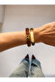 Acrylic Double Bracelet Set (Cream - Brown - Gold)