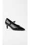 Elnox Women's Black Mary Jane Heeled Shoes with Buckle and Pointed Toe, Stylish Classic Shoes - 2