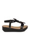 Black Rubber Band Soft Comfortable Sole Glittery Women's Sandals B178 Z